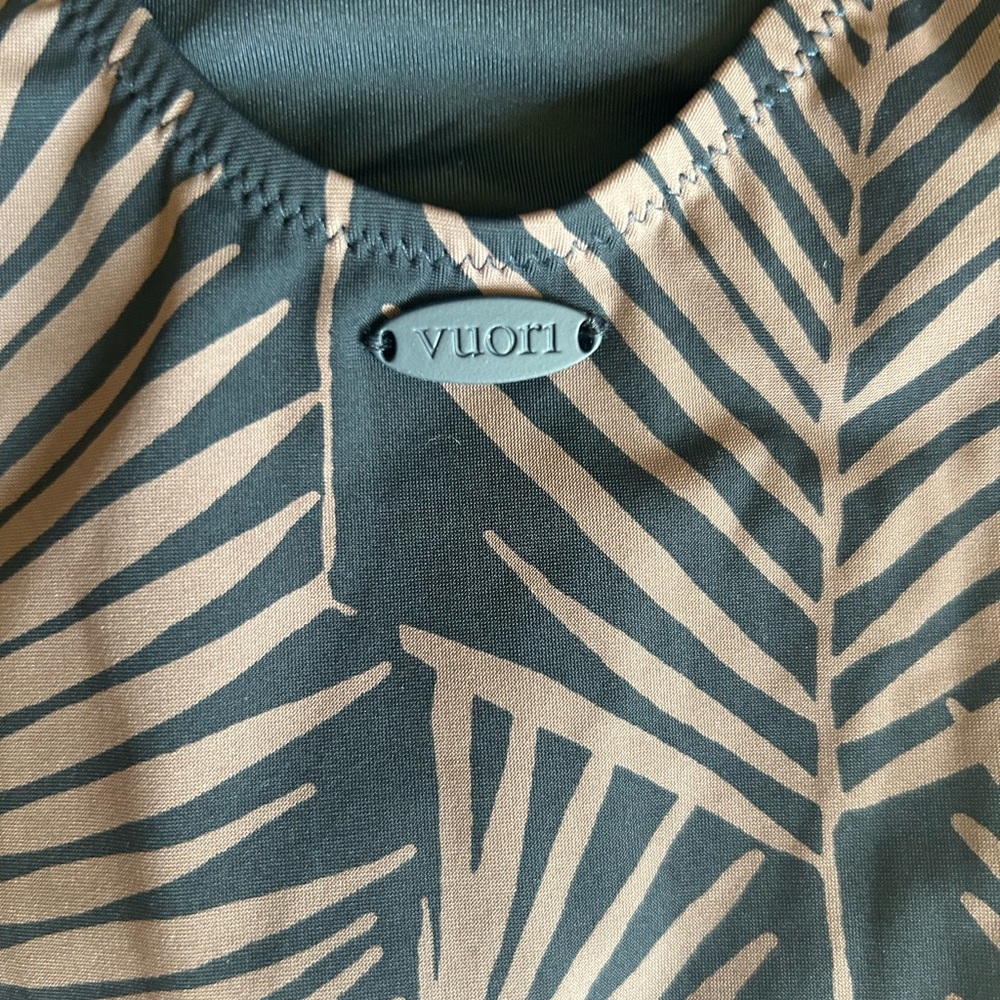 Vuori Black and Brown Leaf Print One Piece Swimsuit - Picture 4 of 8